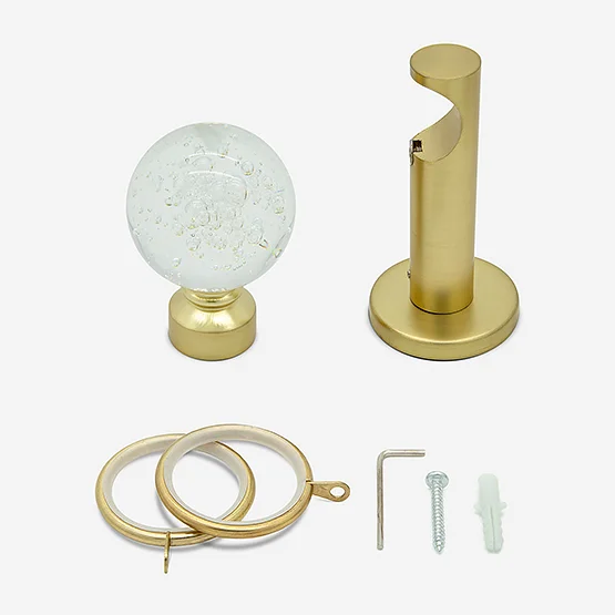 28mm Allure Signature Brushed Gold Glass Bubbles pole