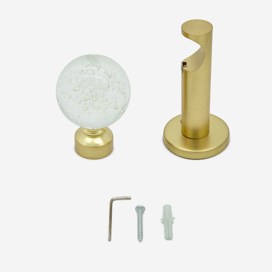 28mm Allure Signature Brushed Gold Glass Bubbles Eyelet pole