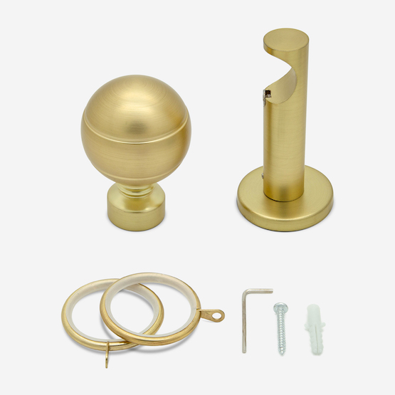 28mm Allure Signature Brushed Gold Lined Ball pole