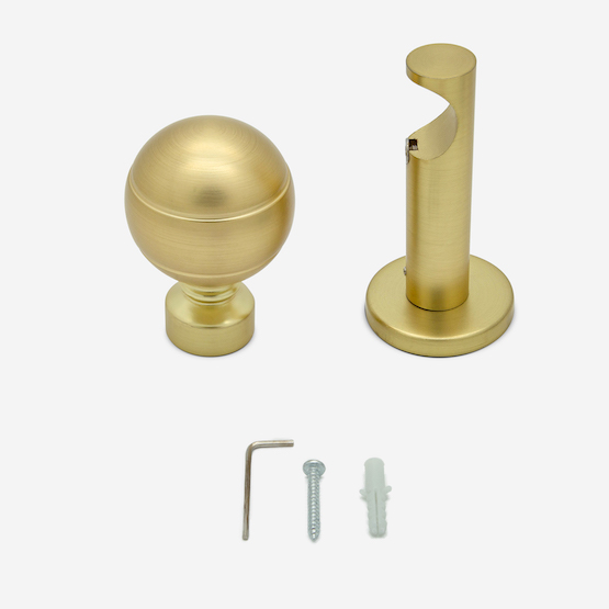 28mm Allure Signature Brushed Gold Lined Ball Eyelet pole