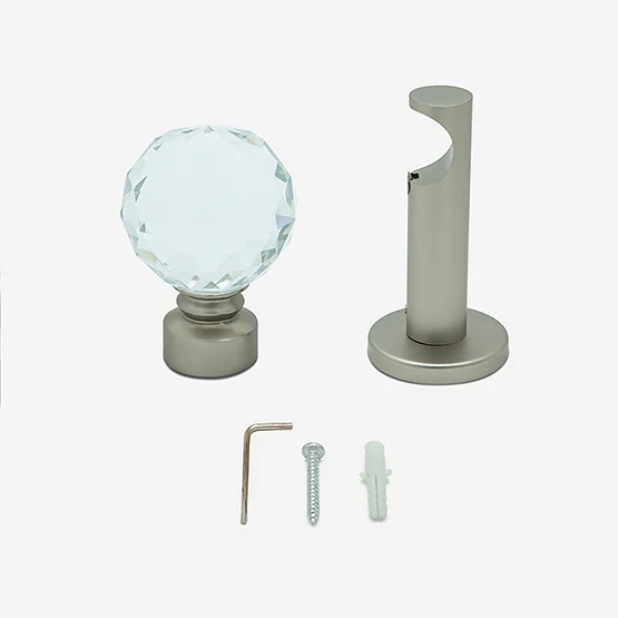 28mm Allure Signature Brushed Steel Crystal Eyelet pole