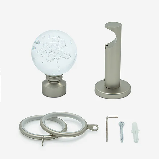 28mm Allure Signature Brushed Steel Glass Bubbles pole