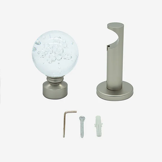 28mm Allure Signature Brushed Steel Glass Bubbles Eyelet pole