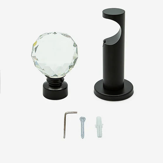 28mm Allure Signature Matt Black Crystal Eyelet pole