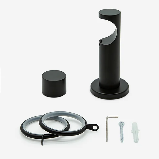 28mm Allure Signature Matt Black End Cap pole