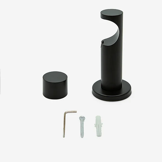 28mm Allure Signature Matt Black End Cap Eyelet pole