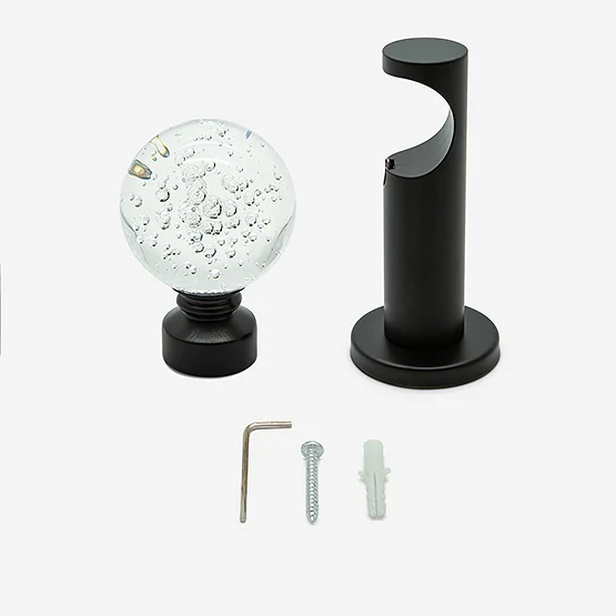 28mm Allure Signature Matt Black Glass Bubbles Eyelet pole
