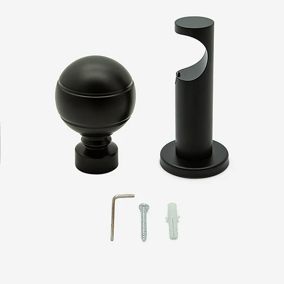 28mm Allure Signature Matt Black Ribbed Ball Eyelet pole