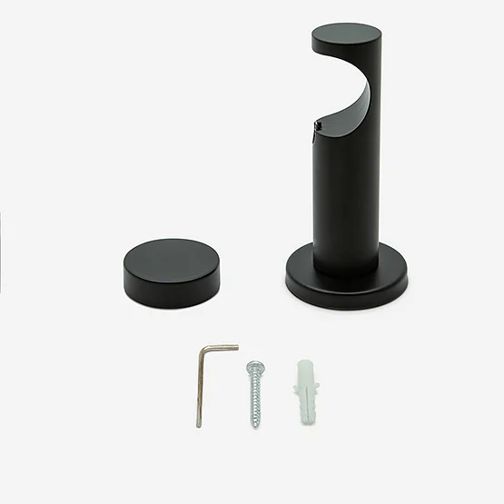 28mm Allure Signature Matt Black Stud Eyelet pole