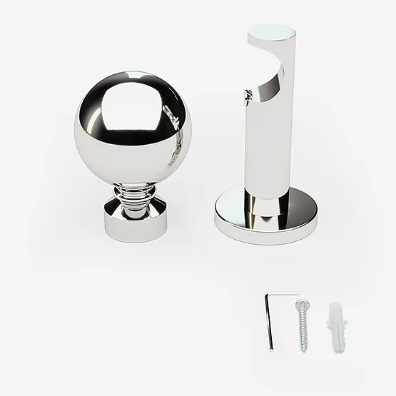 28mm Allure Signature Polished Chrome Ball Eyelet pole