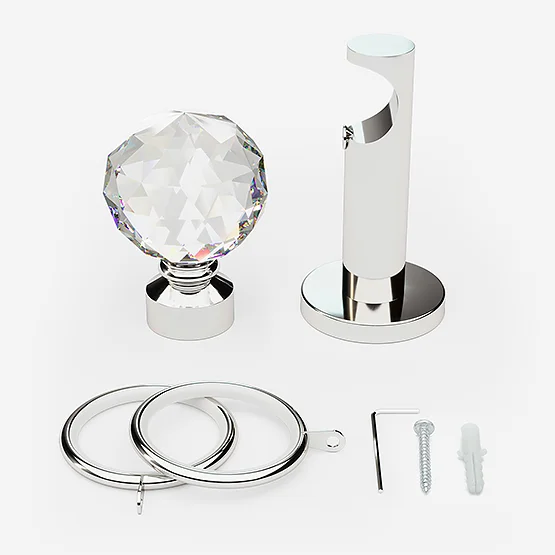 28mm Allure Signature Polished Chrome Crystal pole