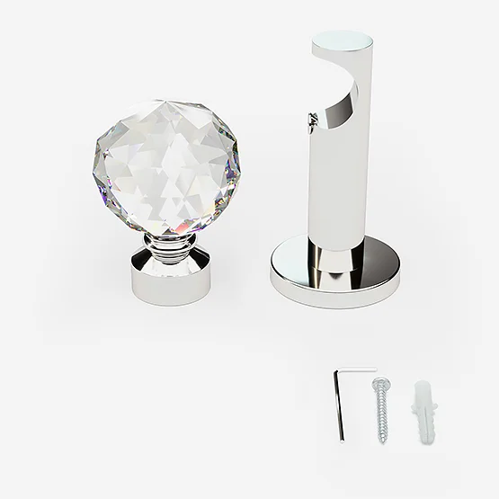 28mm Allure Signature Polished Chrome Crystal Eyelet pole