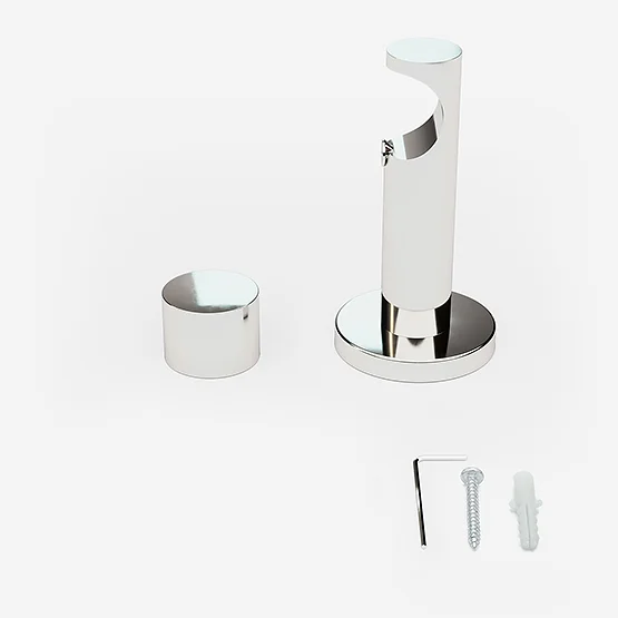 28mm Allure Signature Polished Chrome End Cap Eyelet pole