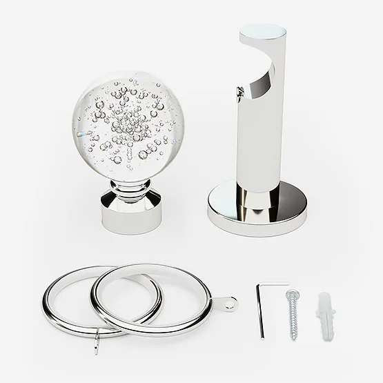 28mm Allure Signature Polished Chrome Glass Bubbles pole
