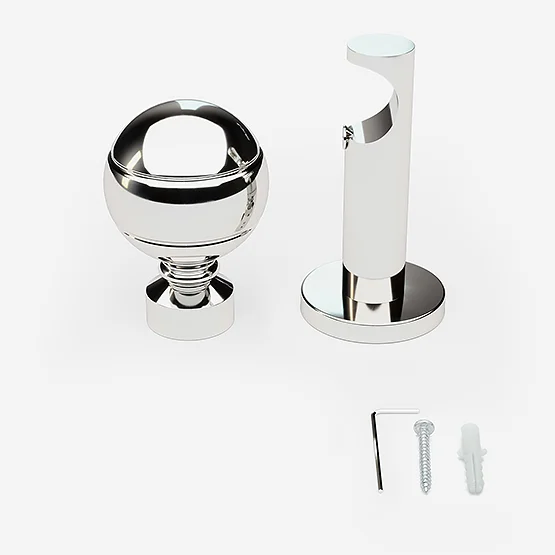 28mm Allure Signature Polished Chrome Ribbed Ball Eyelet pole