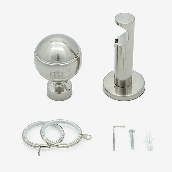 28mm Allure Signature Stainless Steel Ribbed Ball pole
