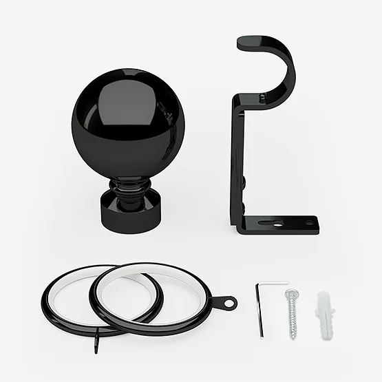 35mm Allure Classic Black Nickel Ball Finial pole
