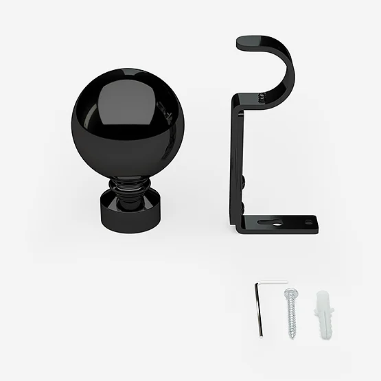 35mm Allure Classic Black Nickel Ball Finial Eyelet pole