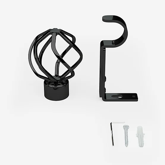 35mm Allure Classic Black Nickel Cage Finial Eyelet pole