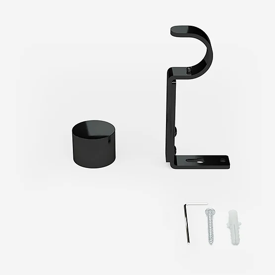 35mm Allure Classic Black Nickel End Cap Finial Eyelet pole