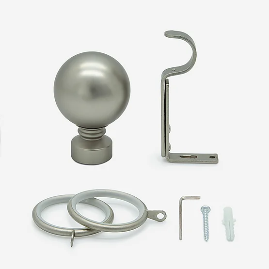 35mm Allure Classic Brushed Steel Ball pole