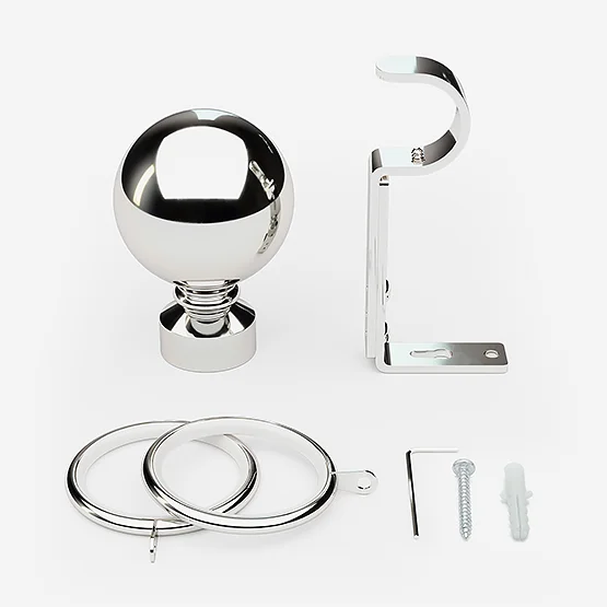 35mm Allure Classic Polished Chrome Ball Finial pole