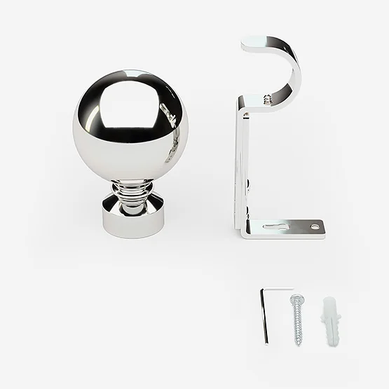 35mm Allure Classic Polished Chrome Ball Finial Eyelet pole