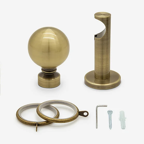 35mm Allure Signature Antique Brass Ball Finial pole