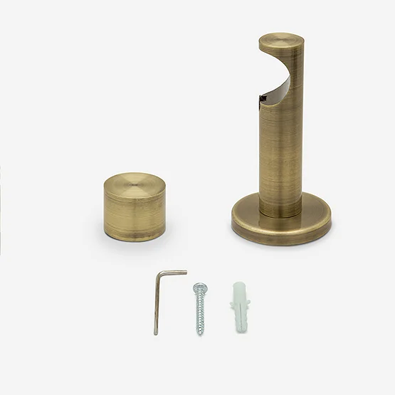 35mm Allure Signature Antique Brass End Cap Finial Eyelet pole