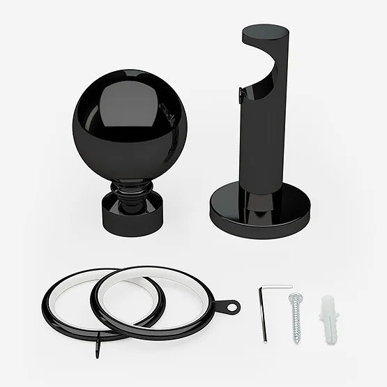 35mm Allure Signature Black Nickel Ball Finial pole