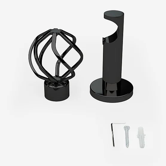 35mm Allure Signature Black Nickel Cage Finial Eyelet pole