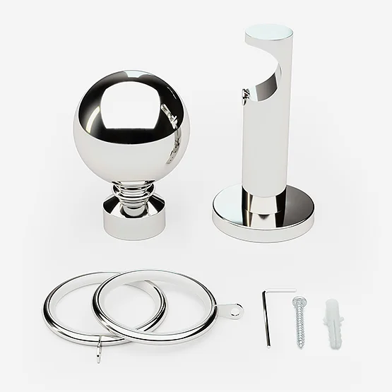 35mm Allure Signature Polished Chrome Ball Finial pole