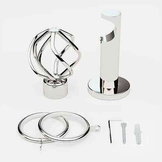 35mm Allure Signature Polished Chrome Cage Finial pole