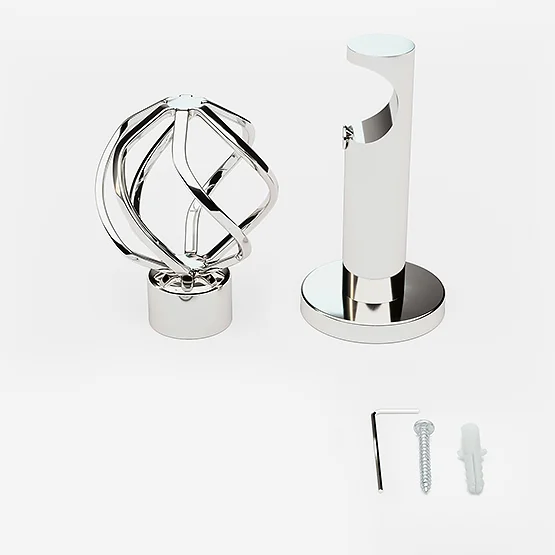 35mm Allure Signature Polished Chrome Cage Finial Eyelet pole
