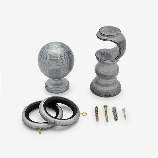 35mm Oxford Brushed Silver Ball Finial  pole