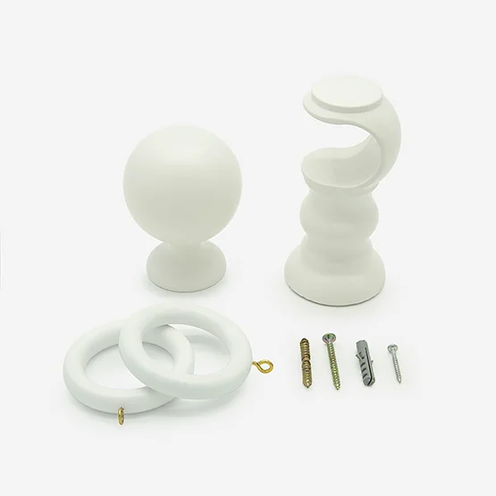 50mm Oxford Bright White Ball Finial  pole