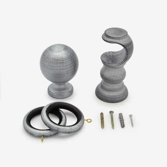 50mm Oxford Brushed Silver Ball Finial  pole