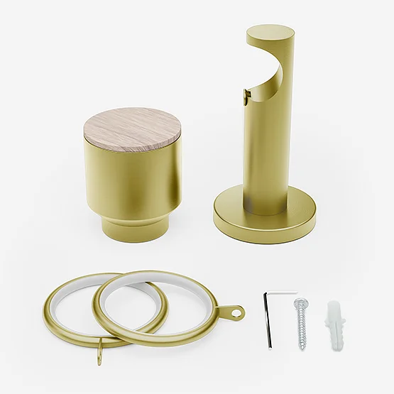 28mm Signature Brushed Gold & Light Oak Drum pole