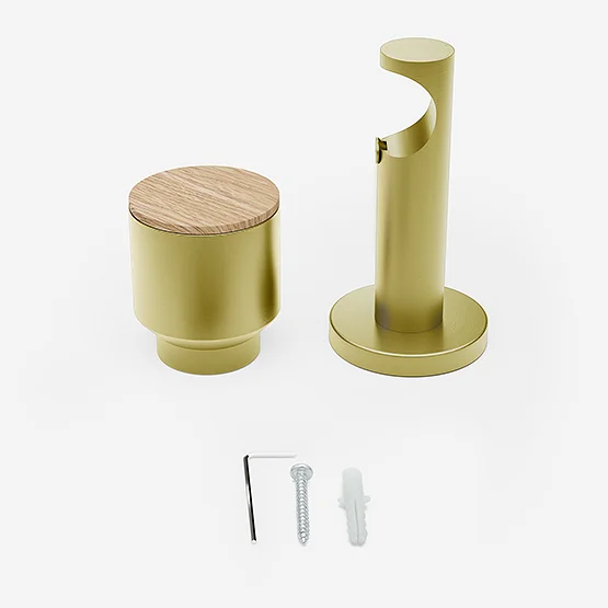 28mm Signature Brushed Gold & Natural Oak Drum Eyelet pole