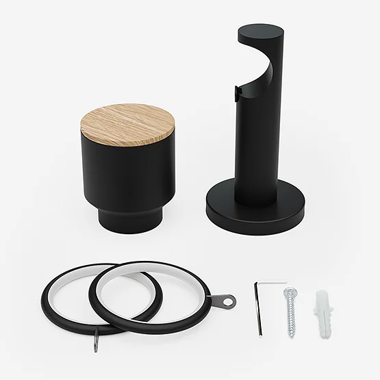 28mm Signature Matt Black & Natural Oak Drum pole
