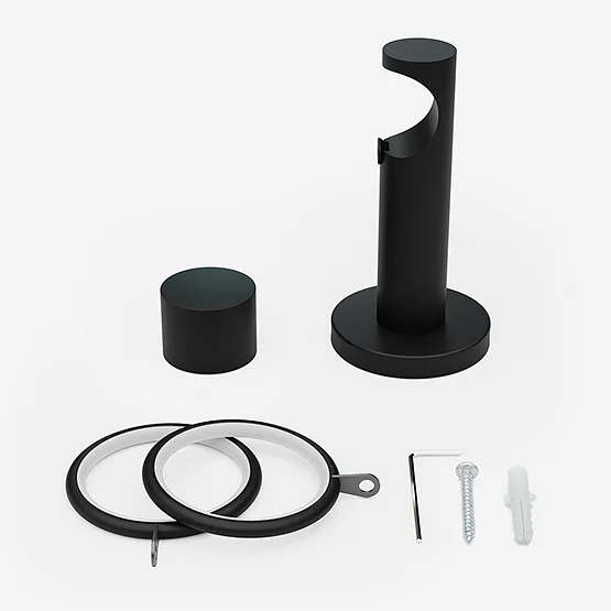 28mm Signature Matt Black & Smoke Grey End Cap pole