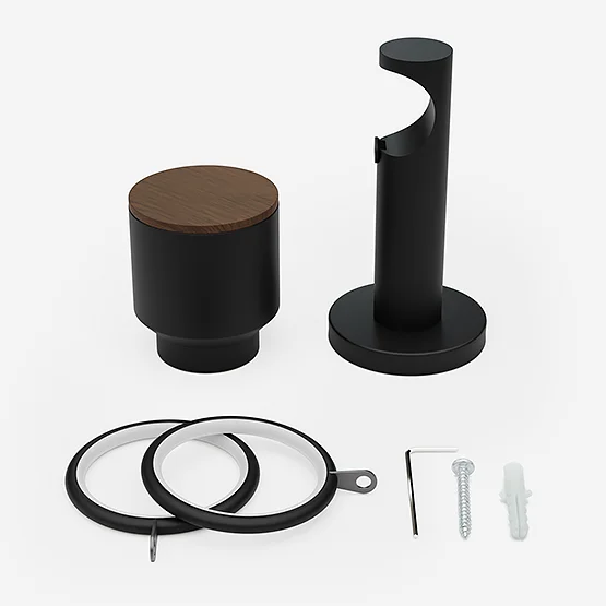 28mm Signature Matt Black & Walnut Drum pole