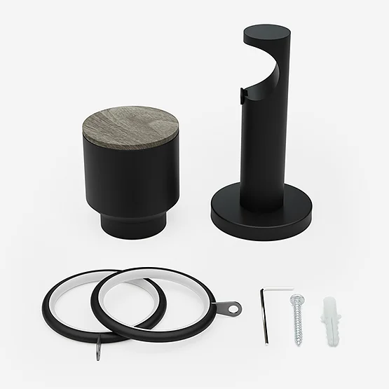 28mm Signature Matt Black & White Ash Drum pole