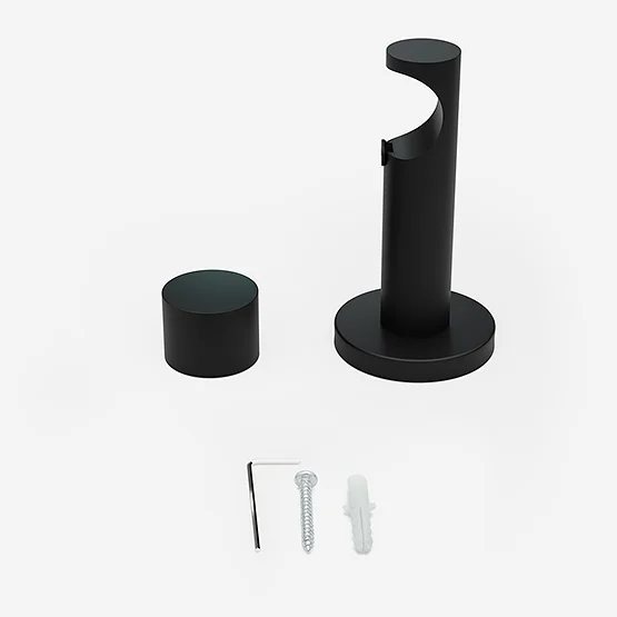 28mm Signature Matt Black & White Ash End Cap Eyelet pole