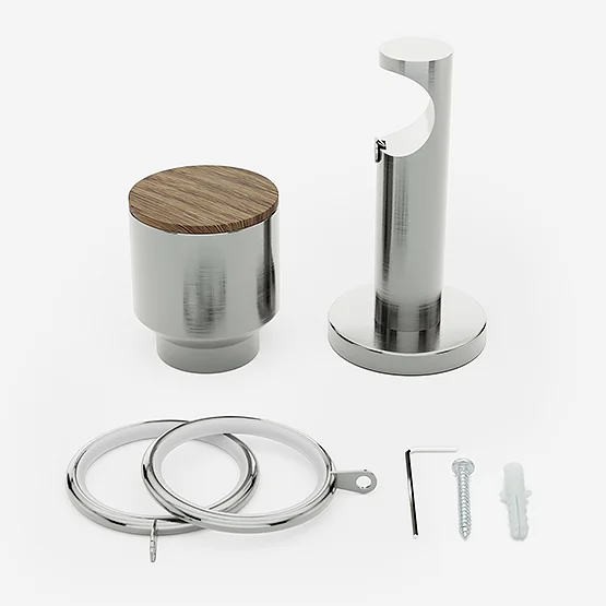 28mm Signature Stainless Steel & Aged Oak Drum pole