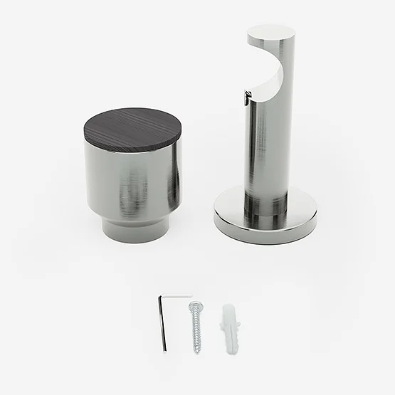 28mm Signature Stainless Steel & Smoke Grey Drum Eyelet pole
