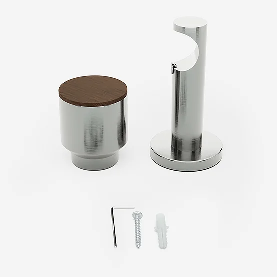 28mm Signature Stainless Steel & Walnut Drum Eyelet pole