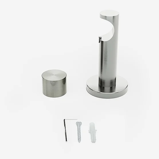28mm Signature Stainless Steel & Walnut End Cap Eyelet pole