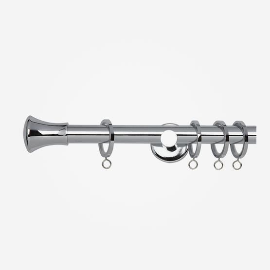 19mm Neo Chrome Trumpet Finial Curtain Pole