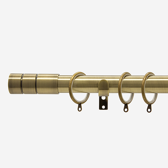 28mm Allure Classic Antique Brass Barrel Curtain Pole